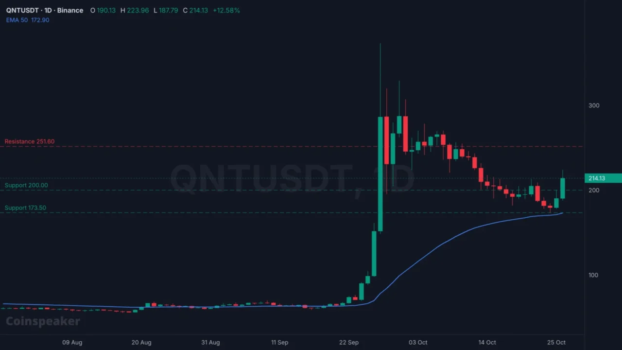 Quant Token Rallies 13% Amid Wider Market Slump